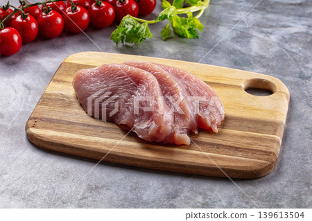 Raw turkey breast fillet steak Raw turkey breast fillet steak 139613504