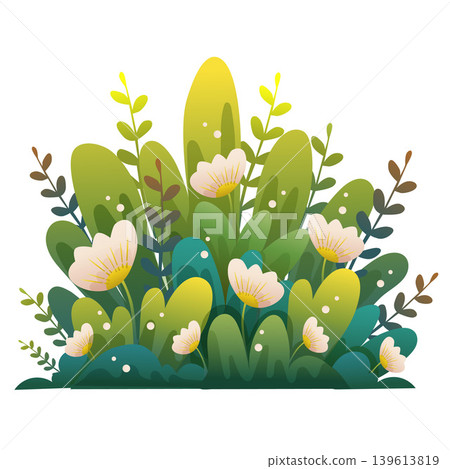 garden bush with cute white flower garden bush with cute white flower 139613819