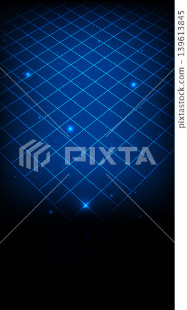 Futuristic technology background featuring a blue glowing grid perspective and sparkling particles Futuristic technology background featuring a blue glowing grid perspective and sparkling particles 139613845
