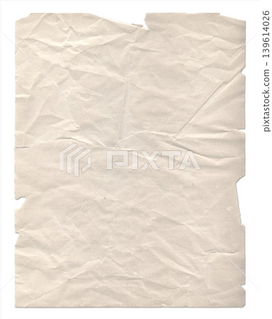 Wrinkled paper texture monochrome isolated on white Wrinkled paper texture monochrome isolated on white 139614026