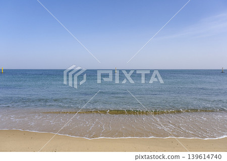 Osaka Bay as seen from the calm waters of Iwaya Beach Osaka Bay as seen from the calm waters of Iwaya Beach 139614740