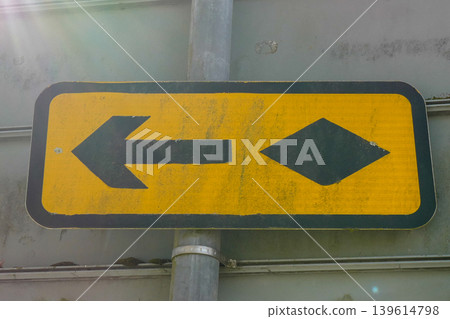 Assorted road signs being used in a UK town in 2026, some temporary some permanent. Including sign for diversions and walkways Assorted road signs being used in a UK town in 2026, some temporary some permanent. Including sign for diversions and walkways 139614798