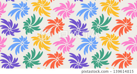 Colorful abstract floral seamless pattern for dopamine decor design Colorful abstract floral seamless pattern for dopamine decor design 139614815