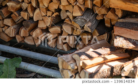 Firewood, wood, close-up, wood grain, texture, wood stove, fuel, eco, natural material, background material Firewood, wood, close-up, wood grain, texture, wood stove, fuel, eco, natural material, background material 139614834