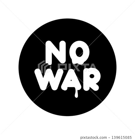 Anti-war Japanese flag-style black and white logo Anti-war Japanese flag-style black and white logo 139615085
