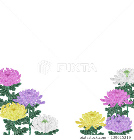 【菊花花框】手工刺繡插畫材料 139615219