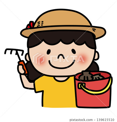A girl with fluffy, curly hair goes clam digging. A girl with fluffy, curly hair goes clam digging. 139615510
