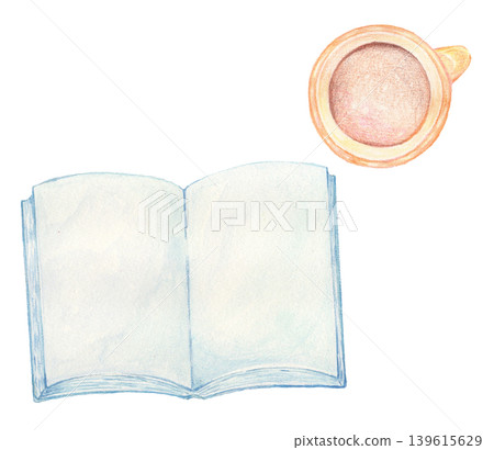 打開的書和咖啡 139615629