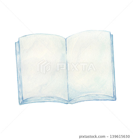 一幅水彩畫，畫的是一本打開的書 139615630