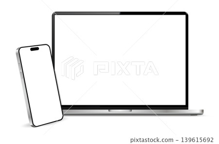 Mobile Phone and Laptop Computer Mockup Mobile Phone and Laptop Computer Mockup 139615692