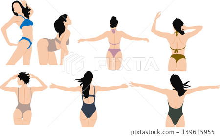 一個穿泳衣的女人的插圖 一個穿泳衣的女人的插圖 139615955