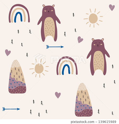cute woodland animal pattern cute woodland animal pattern 139615989