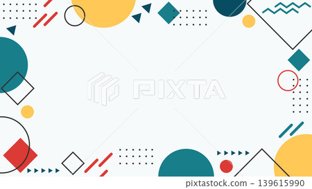Abstract geometric memphis style background with copy space Abstract geometric memphis style background with copy space 139615990