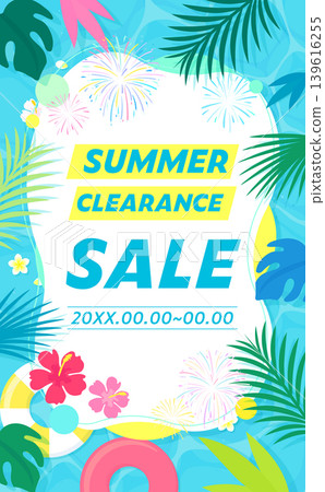 Summer Sale Template 3_Vertical with Summer Sea and Tropical Background Summer Sale Template 3_Vertical with Summer Sea and Tropical Background 139616255