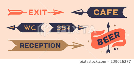 Wayfinding arrows. Directional signs collection Wayfinding arrows. Directional signs collection 139616277