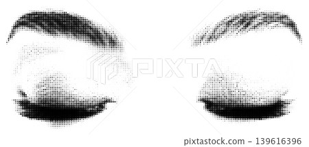 Halftone Closed Female Eyes and Brows Halftone Closed Female Eyes and Brows 139616396