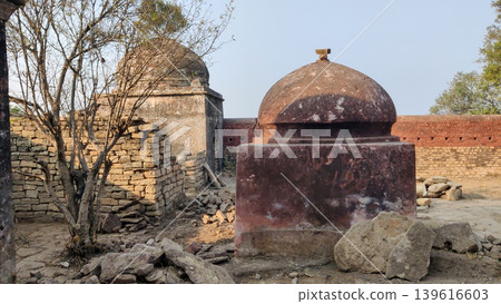 Ancient Guru Nanak meditation compound with weathered domes in Pakistan Ancient Guru Nanak meditation compound with weathered domes in Pakistan 139616603