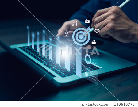 Business Target Strategy and Performance Analytics Concept Business Target Strategy and Performance Analytics Concept 139616773