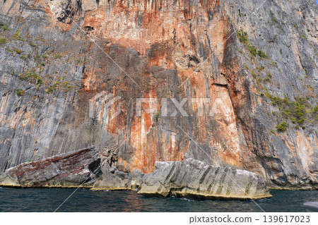 Rock in the ocean, stone structure 139617023