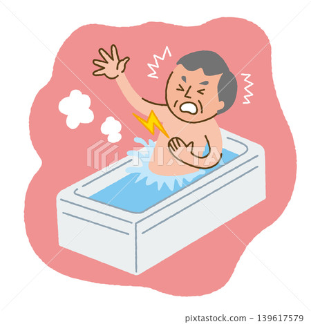 Senior man suffers heat shock 139617579