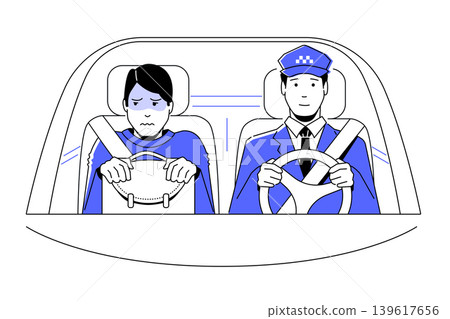 Taxi Ride Anxiety - Colorful Flat Design Illustration Taxi Ride Anxiety - Colorful Flat Design Illustration 139617656