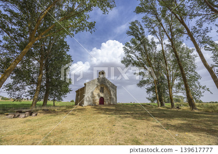 San Juan de Boadilla hermitage surrounded by trees San Juan de Boadilla hermitage surrounded by trees 139617777