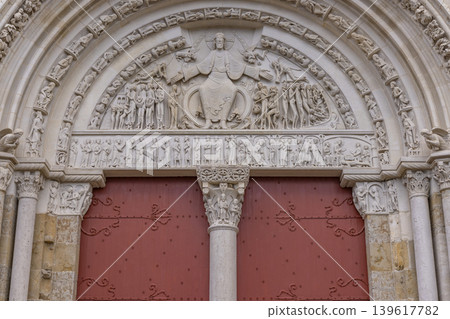Vezelay Basilica tympanum depicting Christ in glory and Apostles Vezelay Basilica tympanum depicting Christ in glory and Apostles 139617782