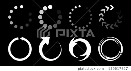Circular loading and progress bar vector icons set for UI UX design Circular loading and progress bar vector icons set for UI UX design 139617827