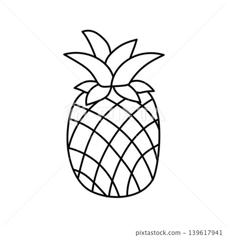 pineapple outline fruit summer pineapple outline fruit summer 139617941