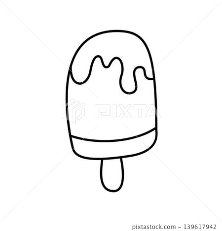 popsicle with drip outline 139617942
