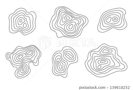 Abstract outline topographic contour map set. Landscape geodesy topography map. Background with contour landscape. Abstract outline topographic contour map set. Landscape geodesy topography map. Background with contour landscape. 139618252