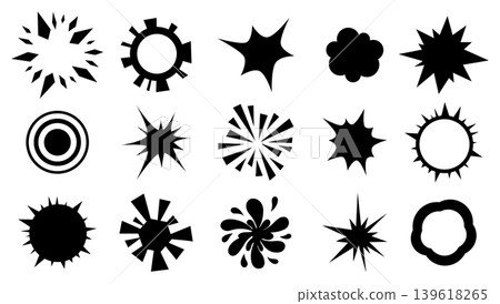 Set of cartoon speech bubbles. Decorative abstract illustrations. 139618265