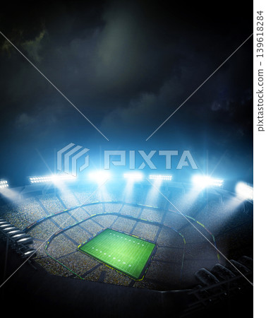 Aerial view of stadium at night Aerial view of stadium at night 139618284