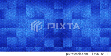 Japanese-style background material. Traditional Japanese patterns on blue, silver-leaf-like washi paper. Patterns include hemp leaf, folding screen, checkered pattern, and O-chugen (mid-year gift). 139618392