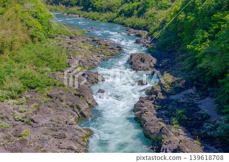 高知縣湯原町八重堂峽谷與四萬十川水系的壯麗景色 139618708