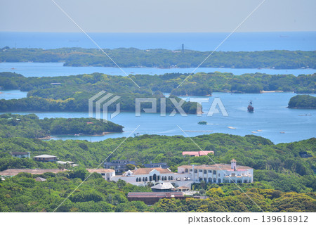 Mie Prefecture: Yokoyama Observatory in the fresh greenery and the coastline of Ago Bay Mie Prefecture: Yokoyama Observatory in the fresh greenery and the coastline of Ago Bay 139618912
