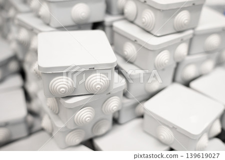 Many juction boxes in hardware store . Many juction boxes in hardware store . 139619027