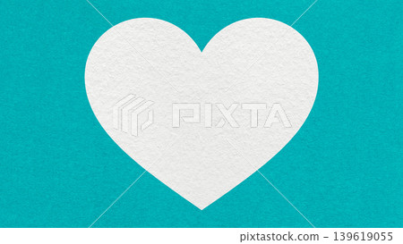 White heart on turquoise paper texture background with copy space for banner, template or greeting card White heart on turquoise paper texture background with copy space for banner, template or greeting card 139619055