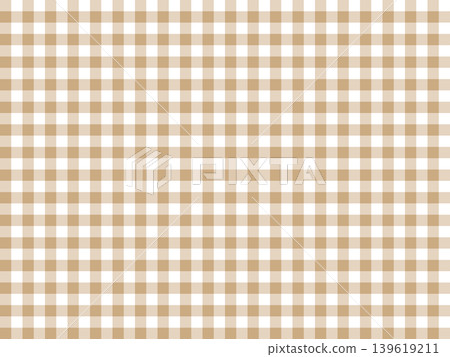 Light brown gingham check background, seamless fabric texture Light brown gingham check background, seamless fabric texture 139619211