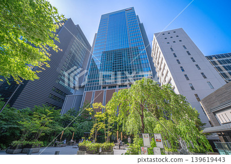 Takeda Global Headquarters (Takeda Pharmaceutical Company) and the fresh greenery of Fukutoku Forest [Chuo Ward, Tokyo] 139619443