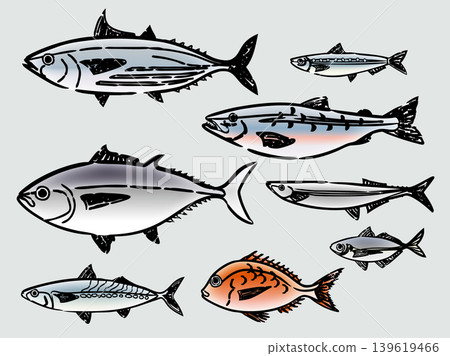 手繪鋼筆風格魚插畫集 手繪鋼筆風格魚插畫集 139619466