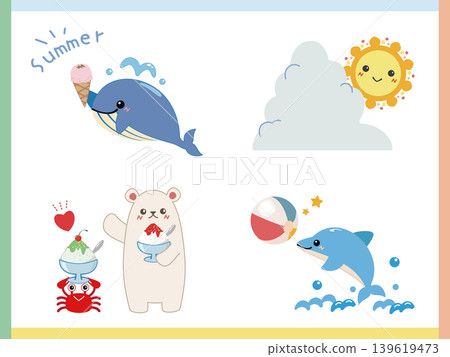 Summer character illustration set Summer character illustration set 139619473