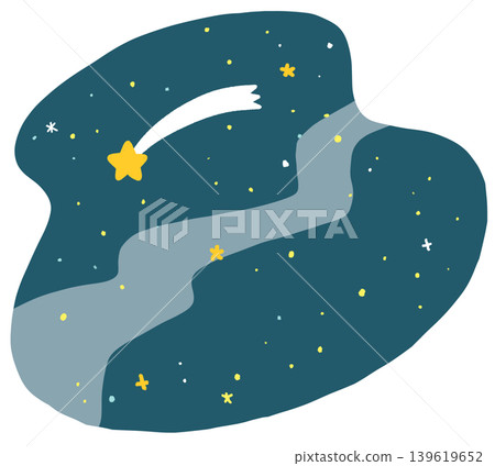 Shooting stars in the night sky Shooting stars in the night sky 139619652