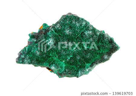 Natural malachite stone with distinctive green copper ore patterns displaying geological mineral Natural malachite stone with distinctive green copper ore patterns displaying geological mineral 139619703