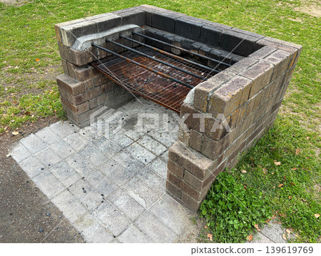 Outdoor barbecue facilities in the park (brick grill) 139619769