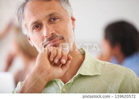 Smile, handsome and portrait of mature man with positive, good and confident attitude in office. Happy, attractive and closeup face of male person from Mexico with creative career in workplace. Smile, handsome and portrait of mature man with positive, good and confident attitude in office. Happy, attractive and closeup face of male person from Mexico with creative career in workplace. 139620572