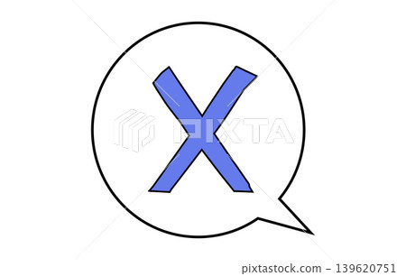 帶有“X”標記的對話框 - 簡約手繪風格插圖素材 帶有“X”標記的對話框 - 簡約手繪風格插圖素材 139620751