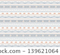 Seamless pattern with hand drawn flowers and leaves in striped layout. Delicate pastel botanical ornament for nursery wallpaper, textile design and wrapping paper. Perfectly imperfect doodle style. 139621064