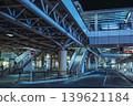 Bus stop at Tachikawa Station North Exit at night 139621184