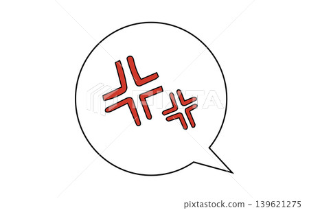 An angry face speech bubble - simple hand-drawn style illustration material An angry face speech bubble - simple hand-drawn style illustration material 139621275